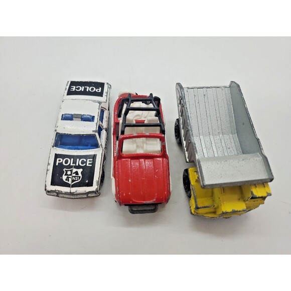 Mojorette Die Cast Cars France Lot Of 3 Jeep, Dump Truck, Police Diecast - Picture 2 of 16